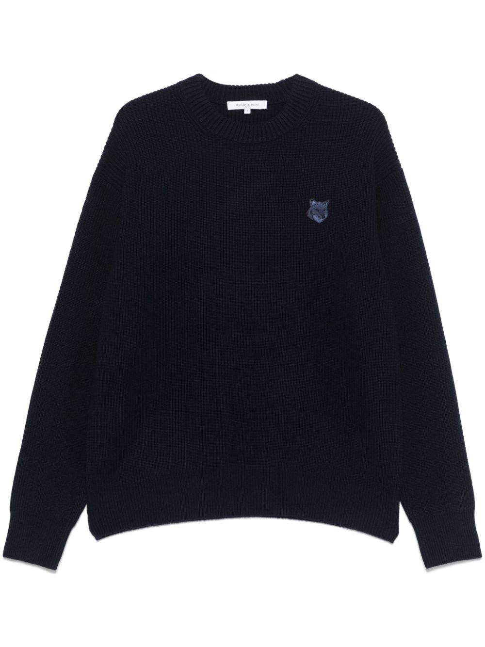 MAISON KITSUNE Fox Head Wool Sweater - Blue image 0