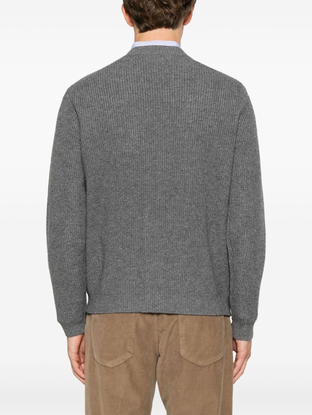 Maison Kitsuné Grey Fox Head Wool Cardigan image 1