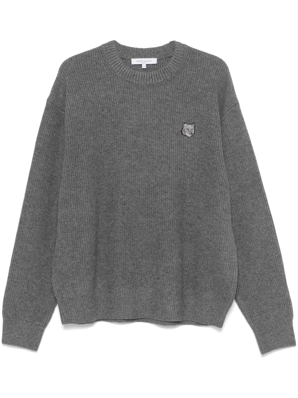 Maison Kitsuné Fox Head Wool Sweater - Grey image 0