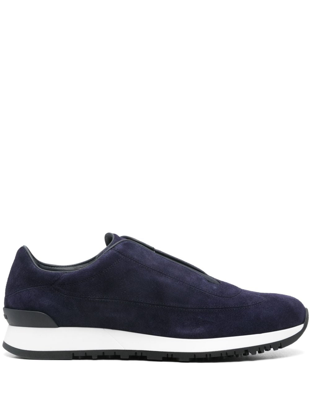 John Lobb Navy Calf Suede Slip-On Sneakers image 0