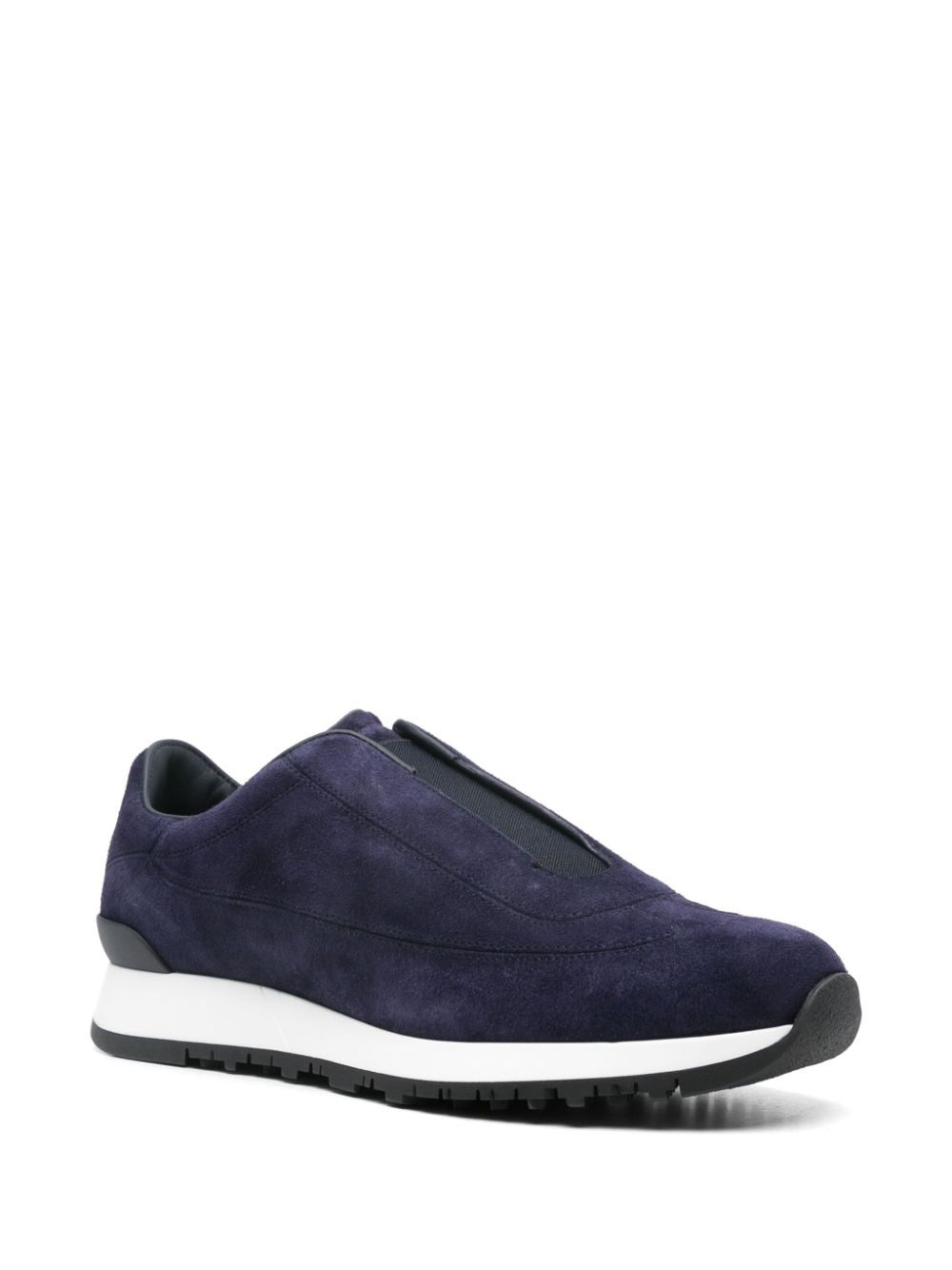 John Lobb Navy Calf Suede Slip-On Sneakers image 1