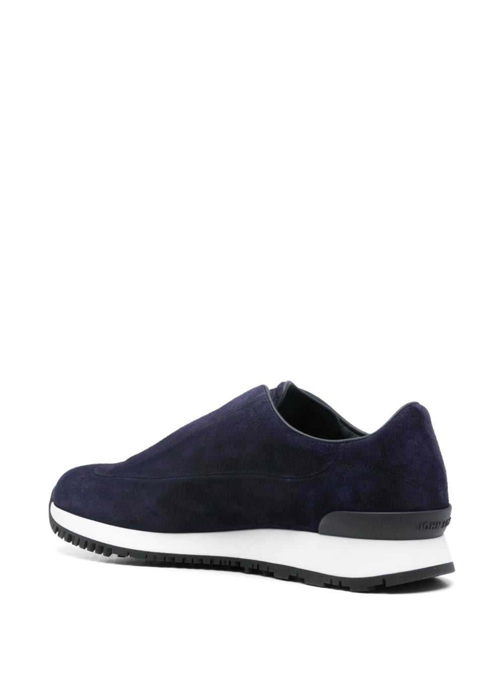 John Lobb Navy Calf Suede Slip-On Sneakers image 3