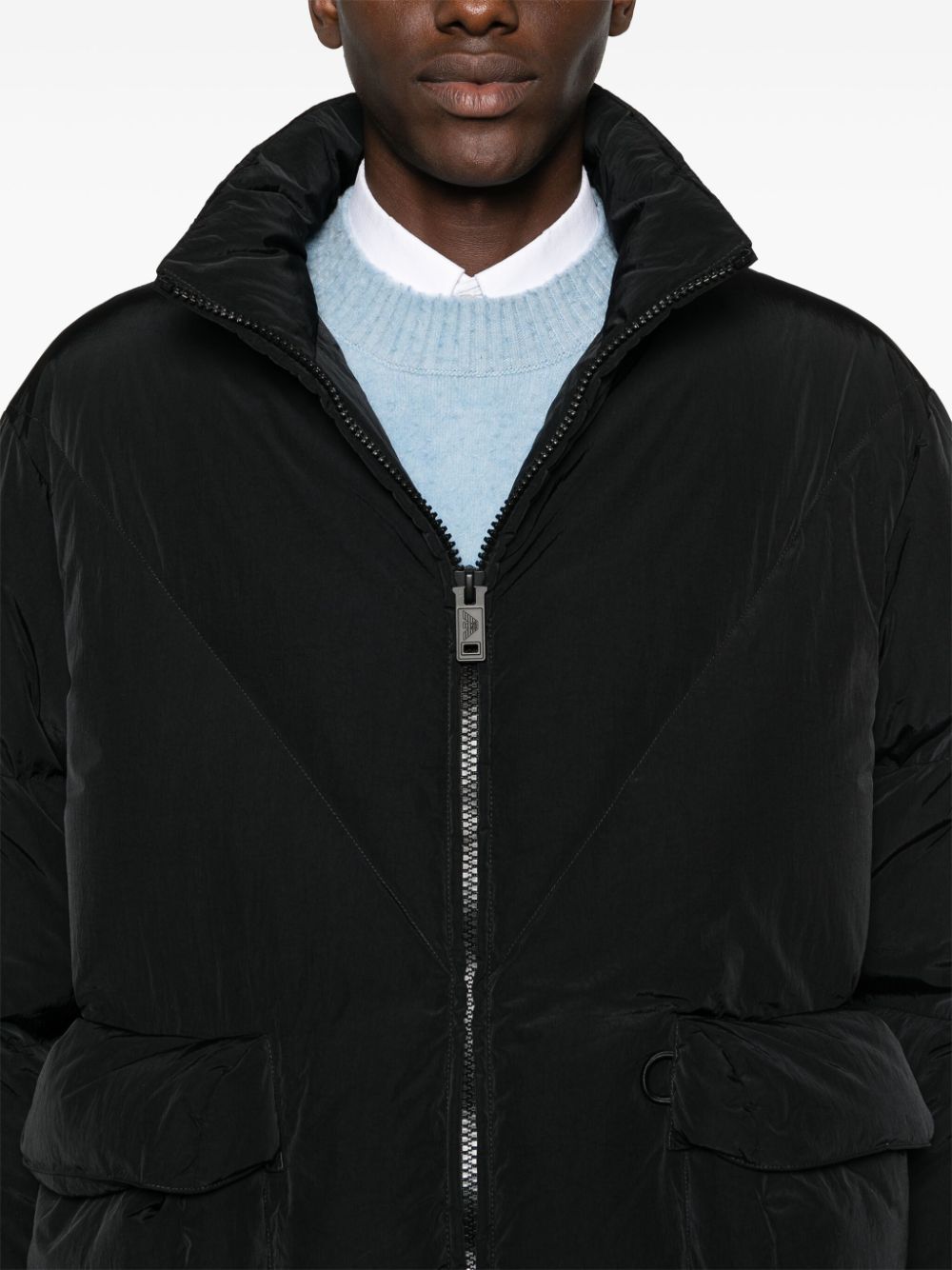 Emporio Armani Black Down-Filled Quilted Coat image 1