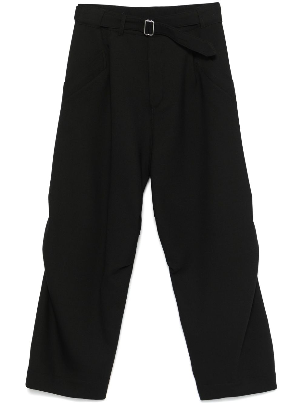 Emporio Armani Recycled Polyester Wide Leg Trousers - Black image 0