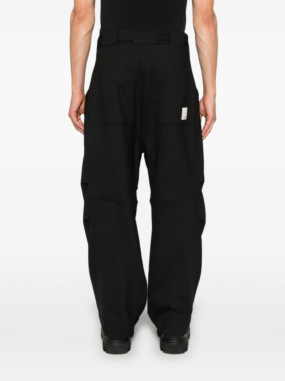 Emporio Armani Recycled Polyester Wide Leg Trousers - Black image 2