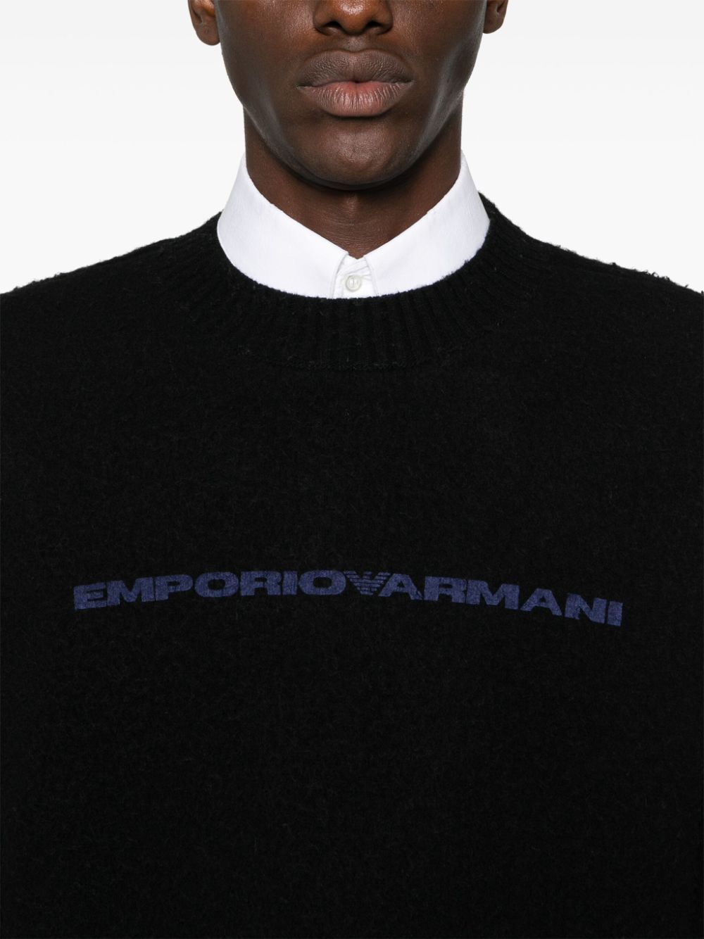 Emporio Armani Black Wool Blend Sweater image 1