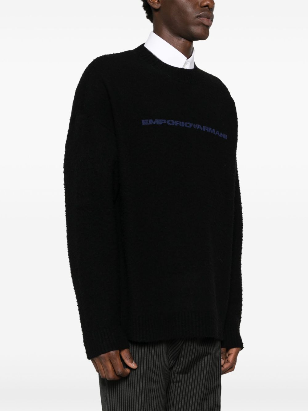 Emporio Armani Black Wool Blend Sweater image 2