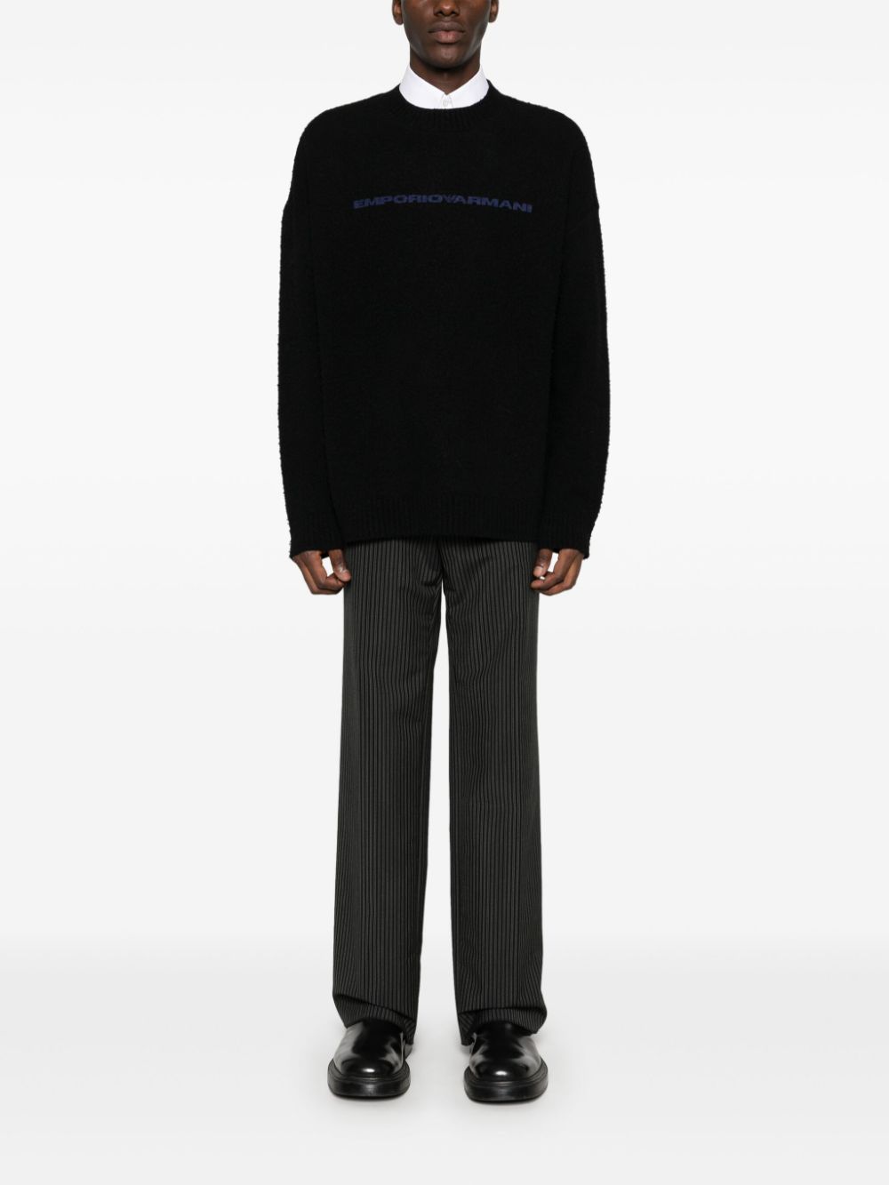 Emporio Armani Black Wool Blend Sweater image 3