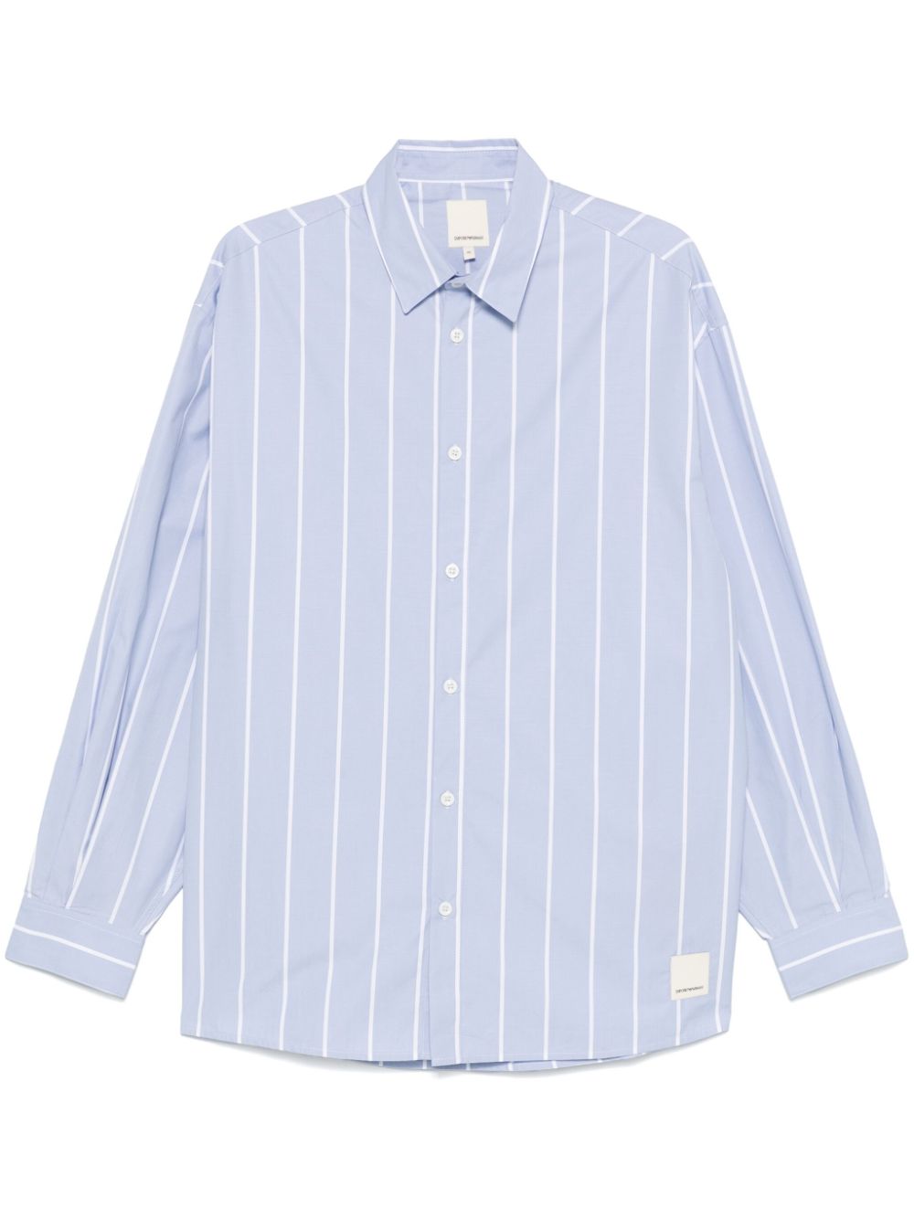 Emporio Armani Men's Grey Striped Organic Cotton Shirt image 0