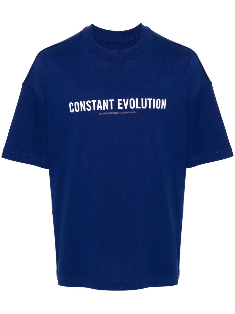 Emporio Armani Men's Blue Cotton T-Shirt with Logo Print image 0