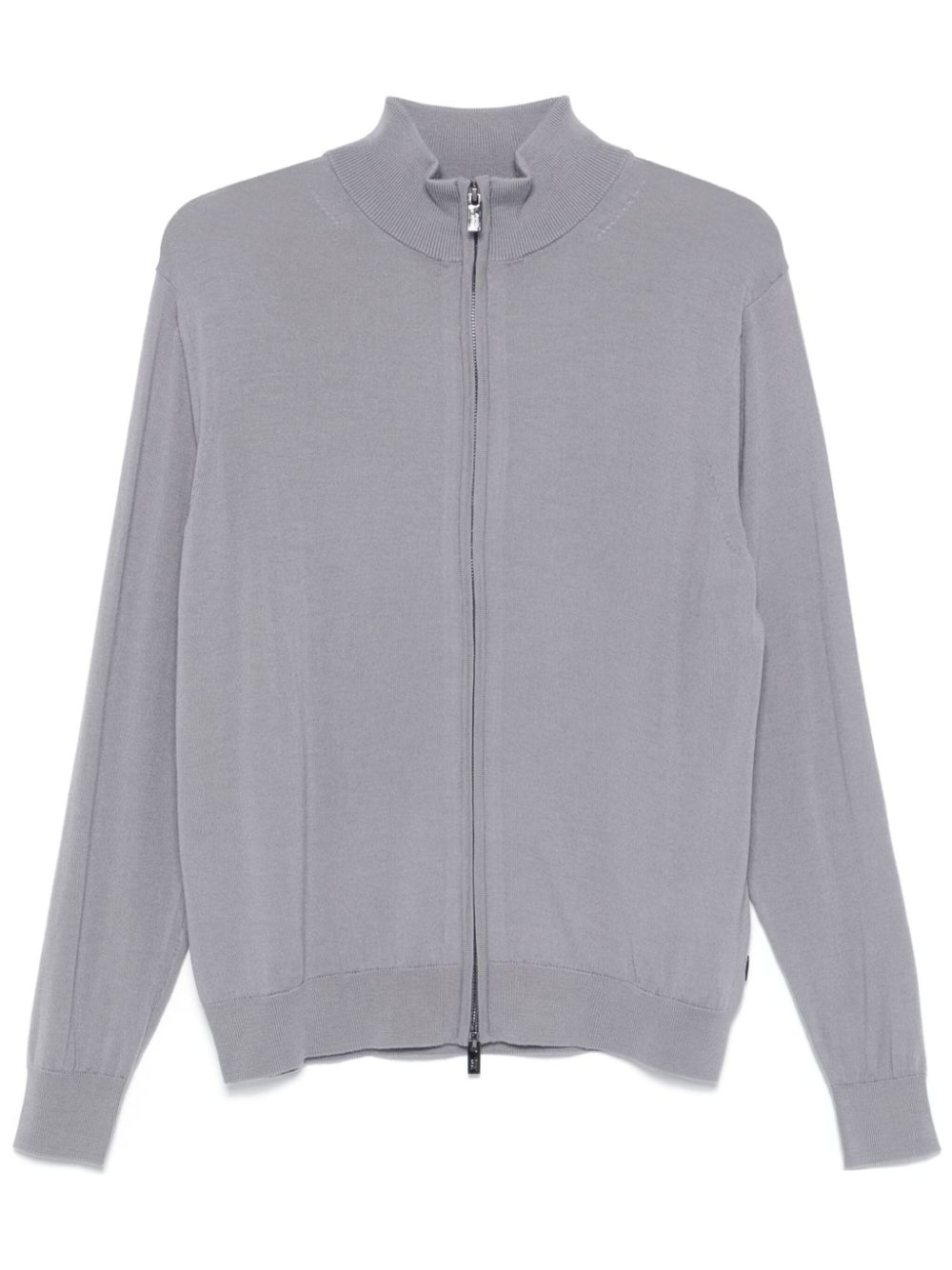 Emporio Armani Men's Grey Wool Zip-Up Sweater image 0