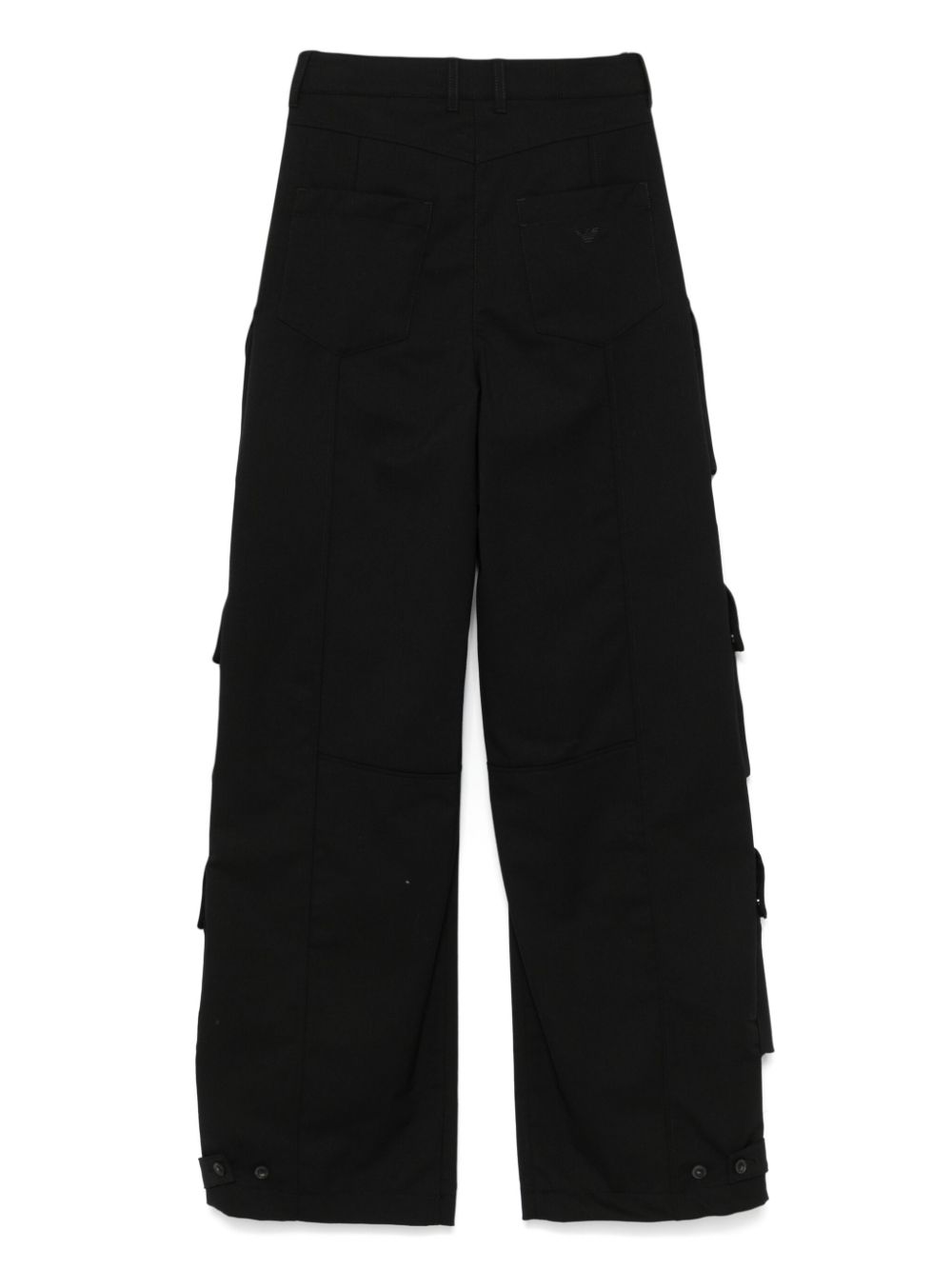 Emporio Armani Black Gabardine Wide Leg Trousers image 1