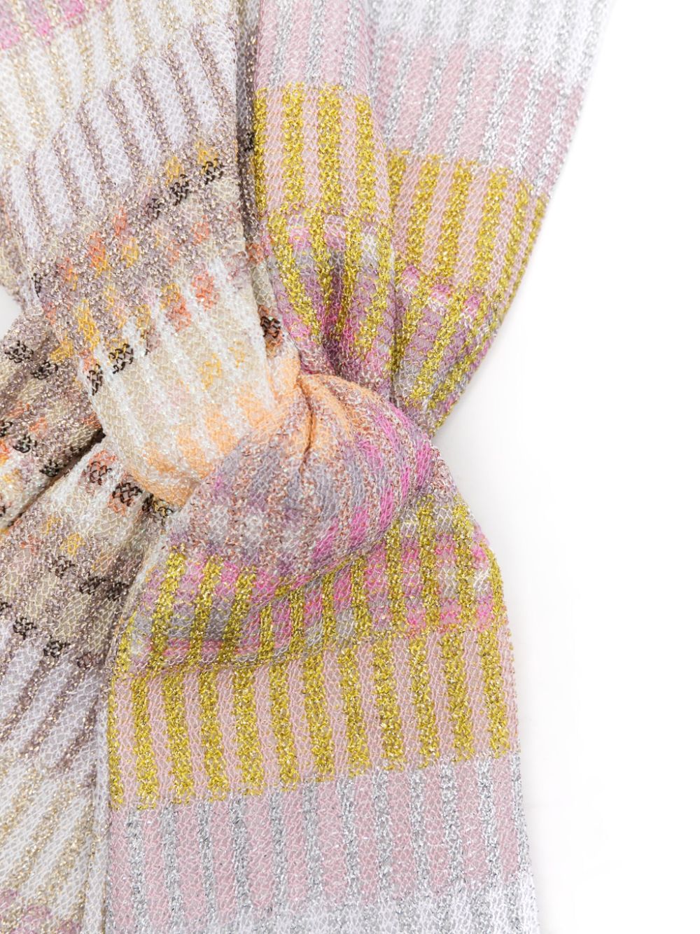 Missoni Accessories Pink Horizontal Stripe Pattern Scarf image 1