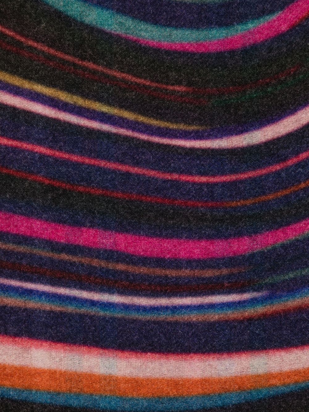 Paul Smith Blue Wool-Cashmere Blend Scarf with Swirl and Check Pattern image 1