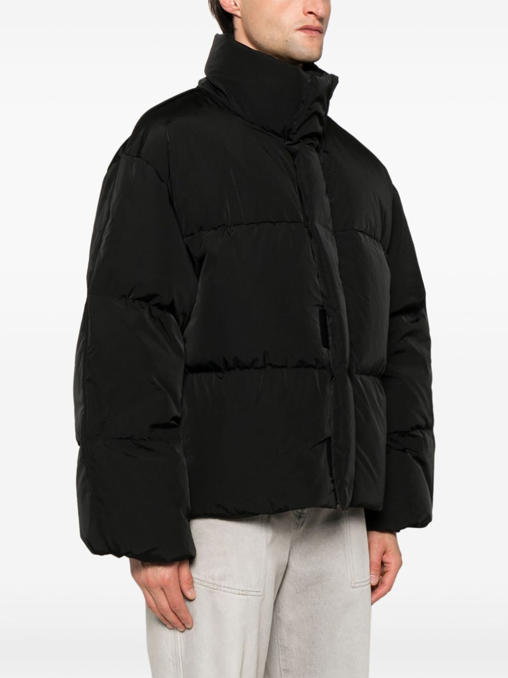 Acne Studios Black Down-Filled Padded Quilted Coat image 3