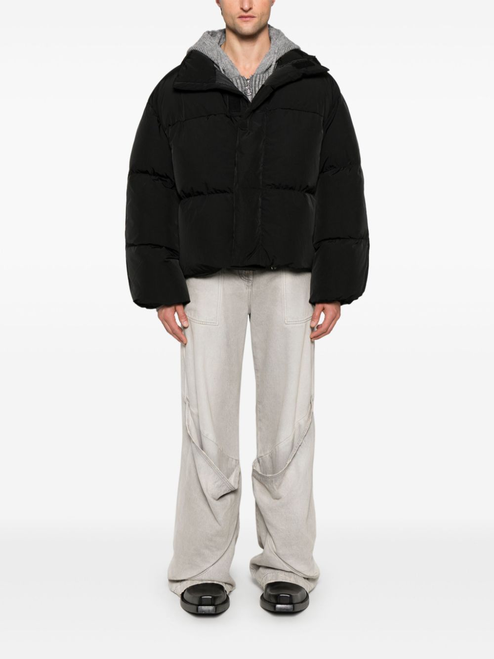 Acne Studios Black Down-Filled Padded Quilted Coat image 4