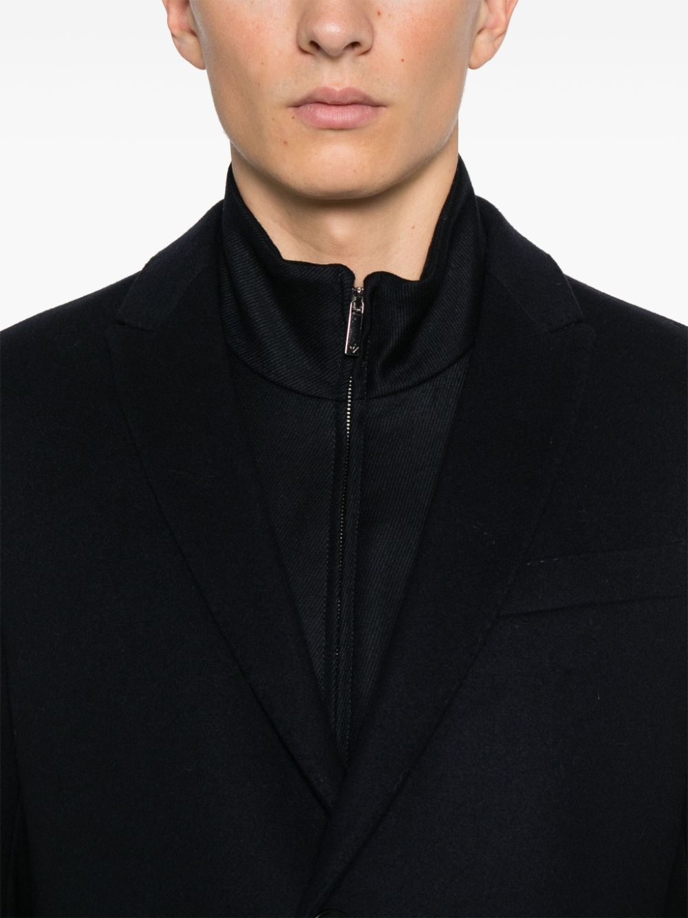 Emporio Armani Blue Wool Blend Coat image 1