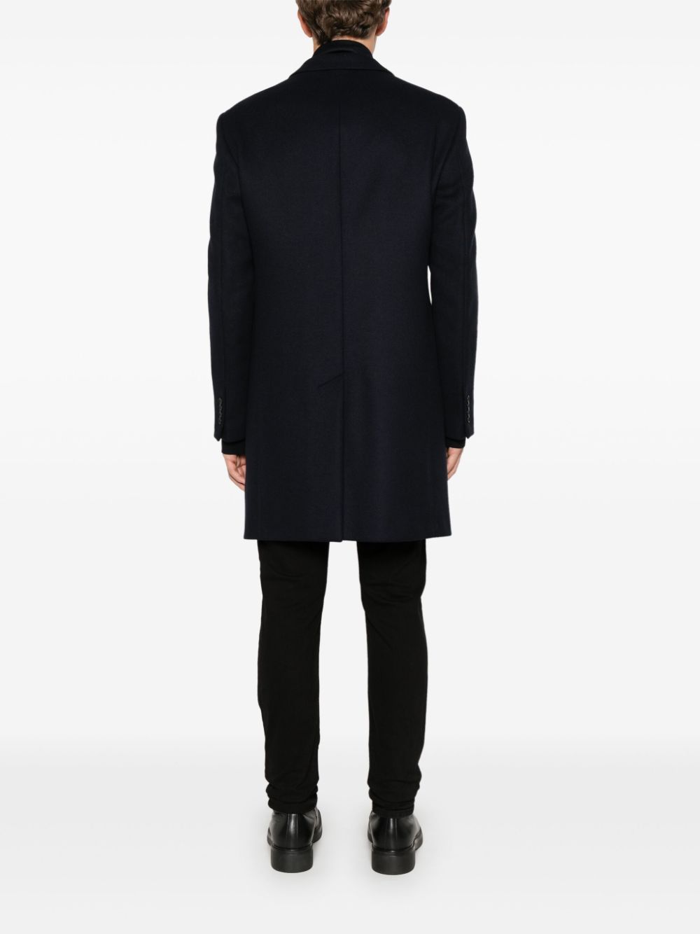 Emporio Armani Blue Wool Blend Coat image 3