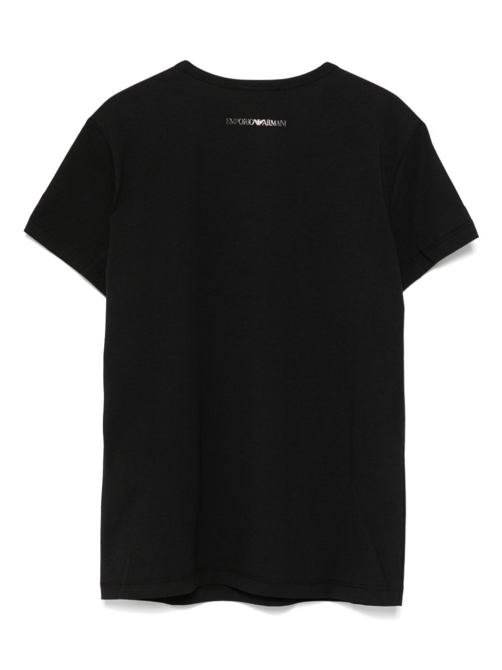 Emporio Armani Men's Black Cotton Crew Neck T-Shirt with Logo image 1