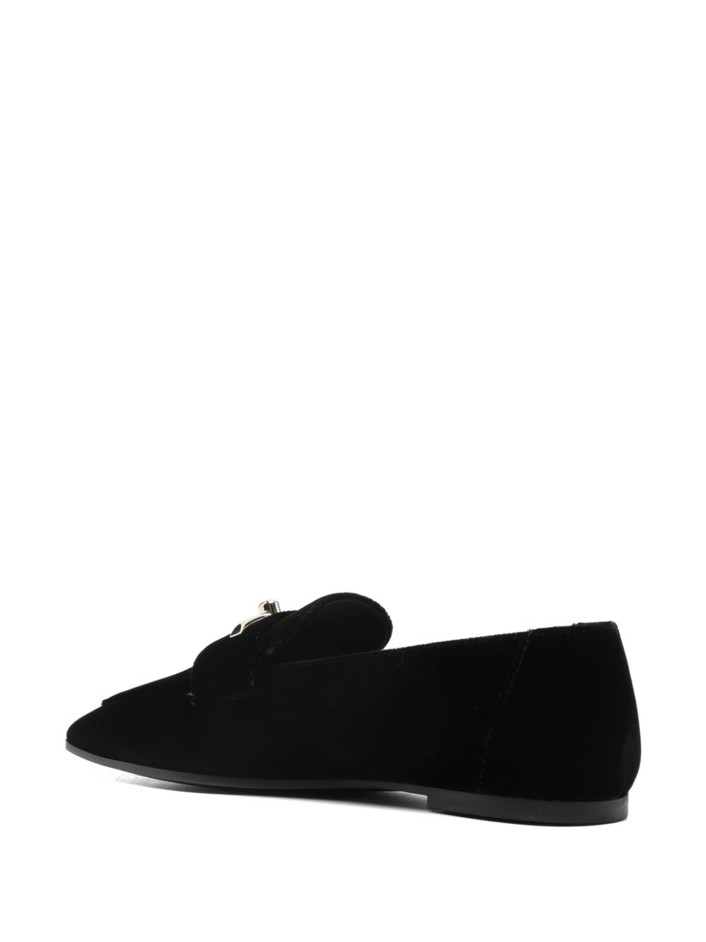 E 'CLAT Flat Shoes - Black Velvet with Metallic Detail image 1