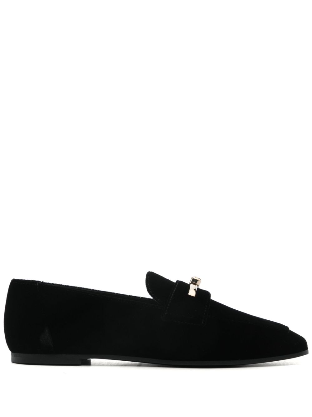 E 'CLAT Flat Shoes - Black Velvet with Metallic Detail image 0