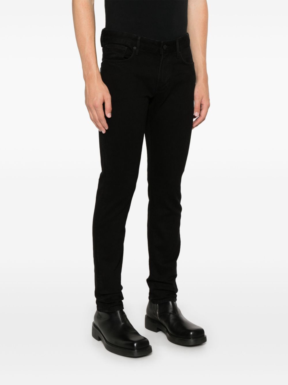 Emporio Armani Jeans Men's Black Slim Fit Washed Denim Jeans image 4