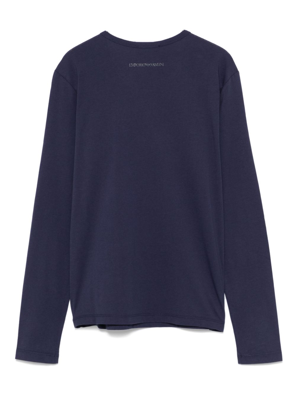 Emporio Armani Blue Long Sleeve T-Shirt with Embroidered Logo image 1