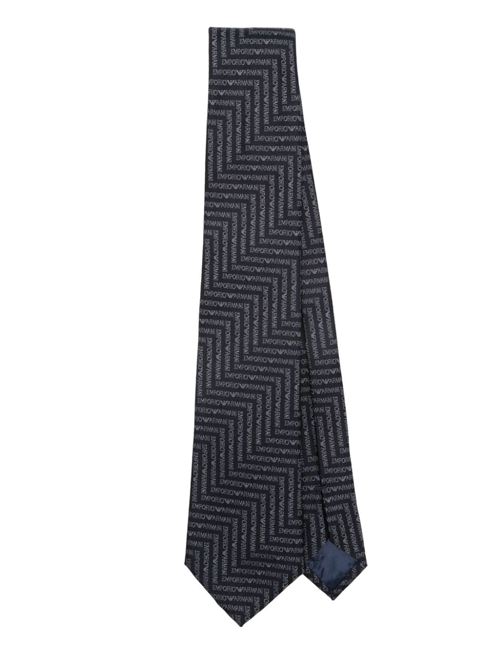 Emporio Armani Blue Silk Tie with Jacquard Logo image 0