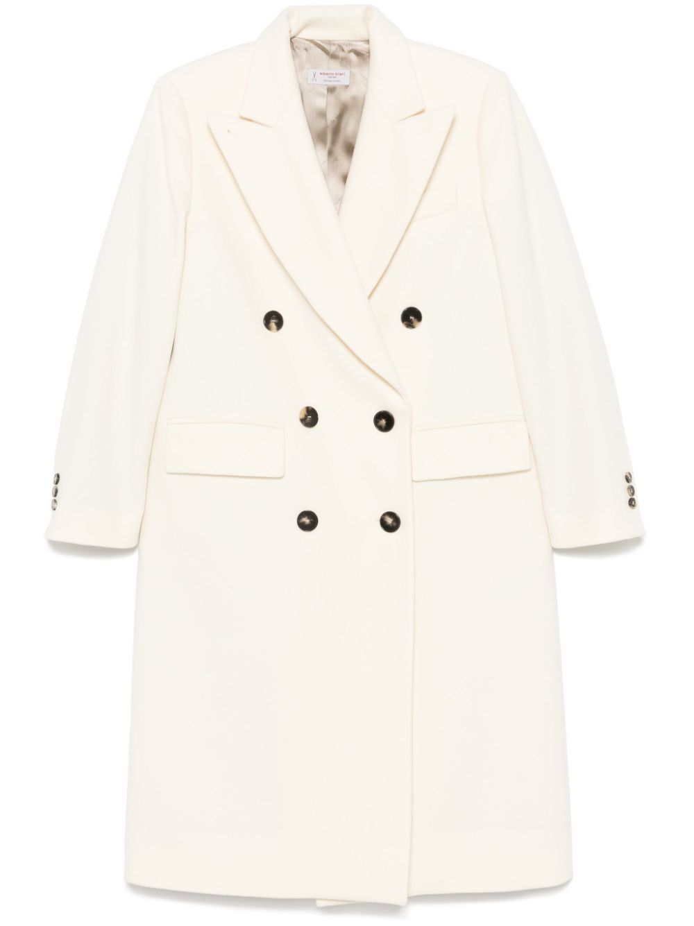 Alberto Biani White Virgin Wool Double-Breasted Coat image 0