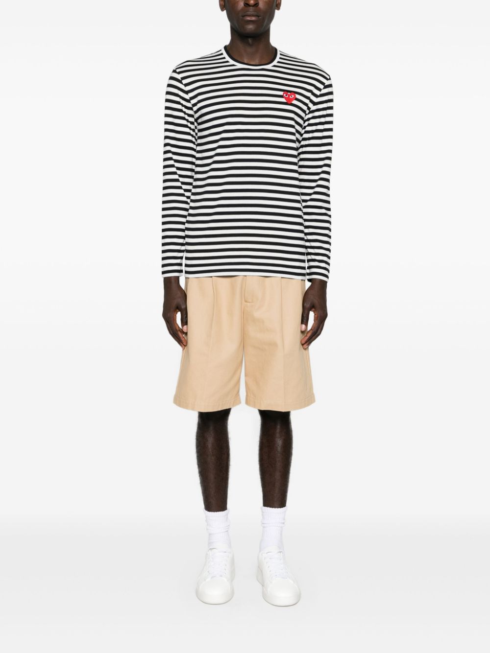 Comme des Garçons Black Striped Cotton T-Shirt image 1