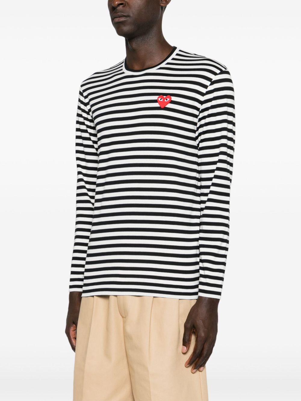 Comme des Garçons Black Striped Cotton T-Shirt image 3