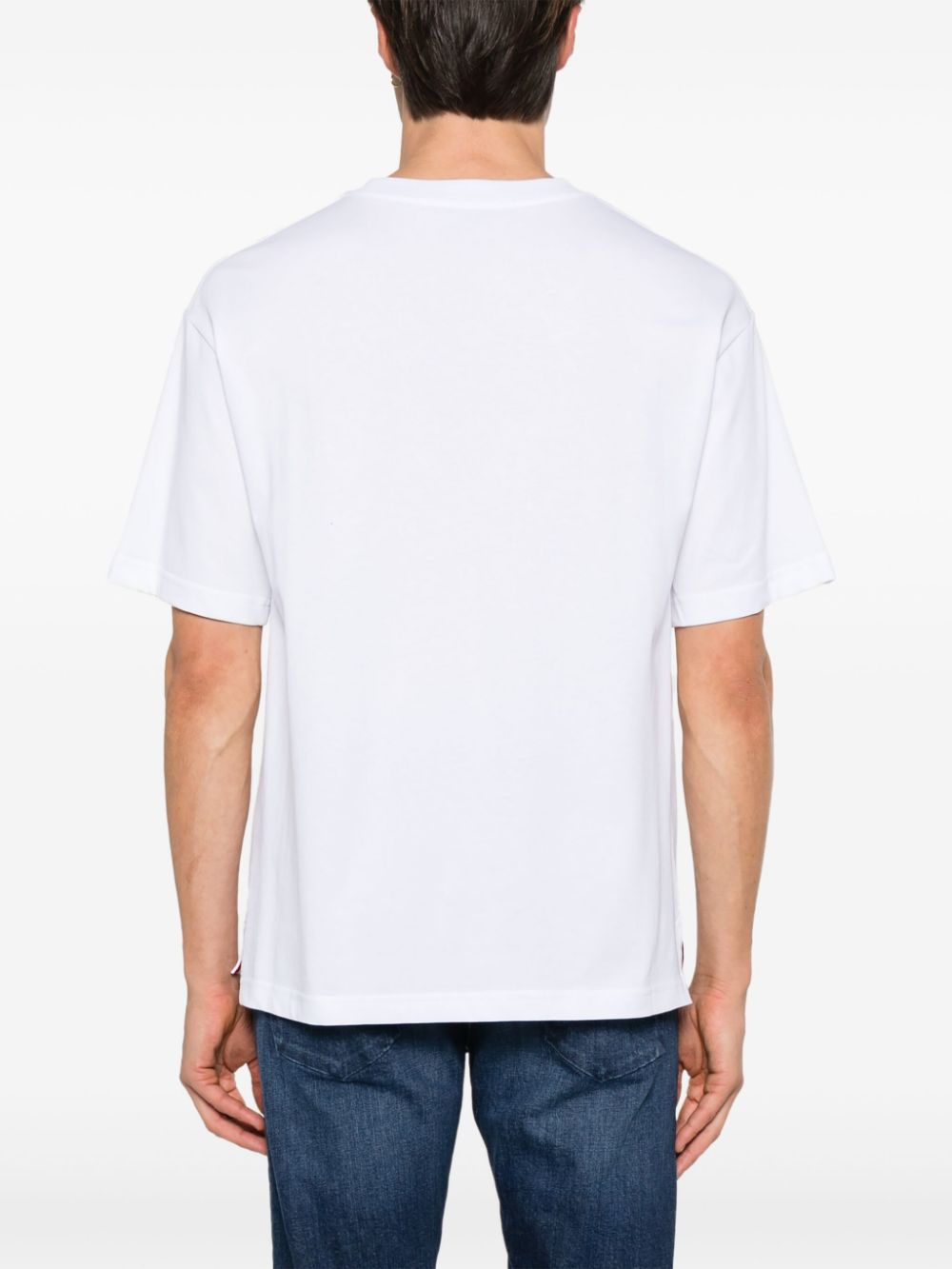 Kiton Men's White Cotton T-Shirt with Embroidered Logo image 3