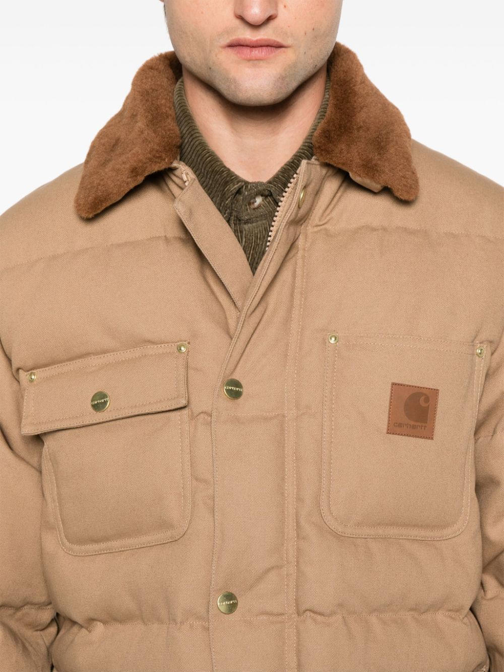 Carhartt WIP Main Beige Quilted Jacket image 4