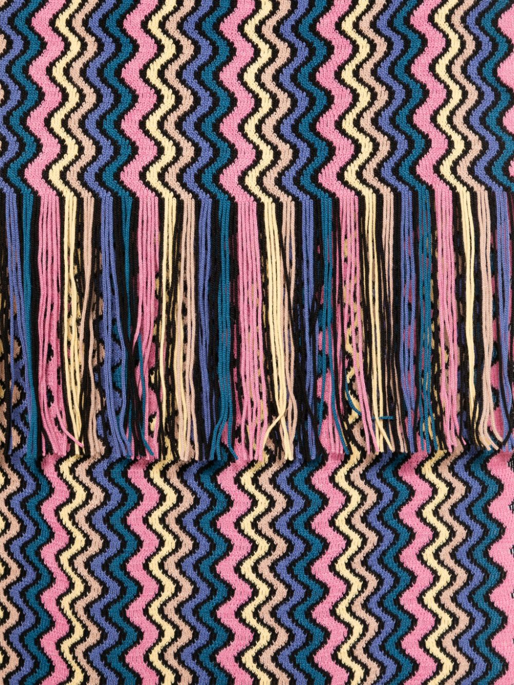 Missoni Pink Wool Blend Scarf with Wave Pattern image 1