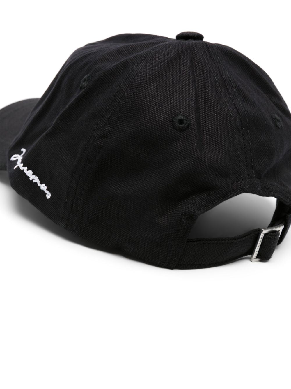 JACQUEMUS Black Cotton Embroidered Logo Baseball Cap image 1