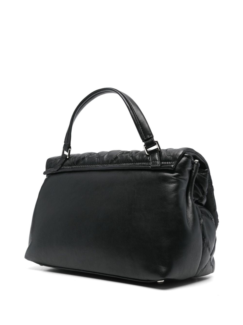 Zanellato Black Matelassé Leather Foldover Bag image 1