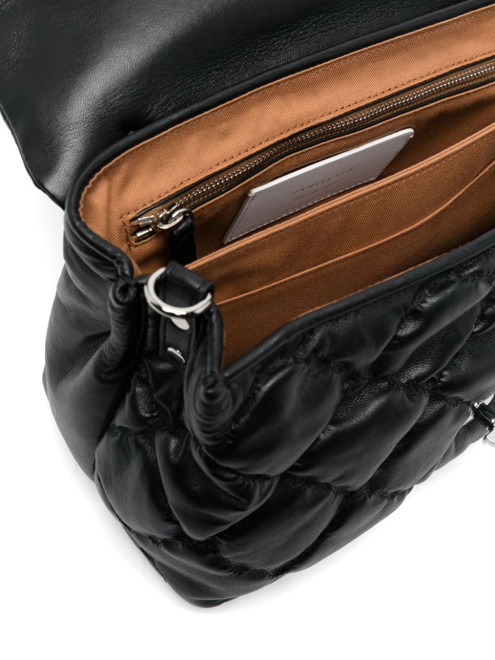 Zanellato Black Matelassé Leather Foldover Bag image 2