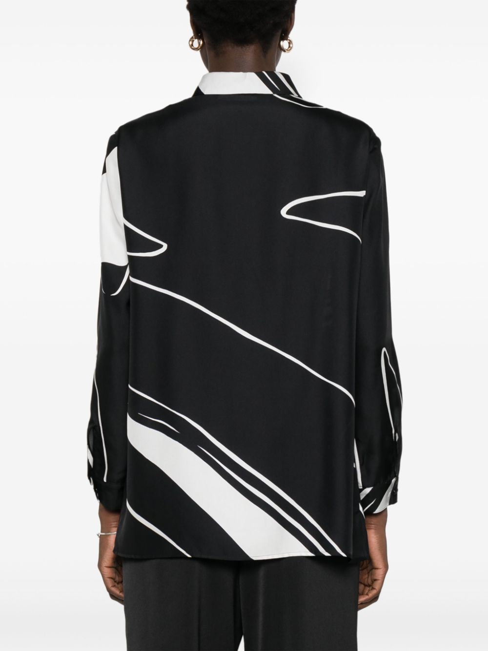 Gianluca Capannolo Men's Black Silk Shirt with Abstract Print image 4