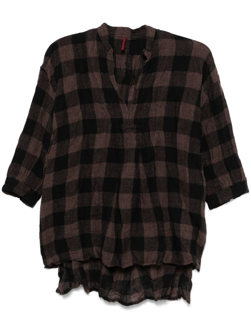 Daniela Gregis Beige Check Pullover Shirt image 0