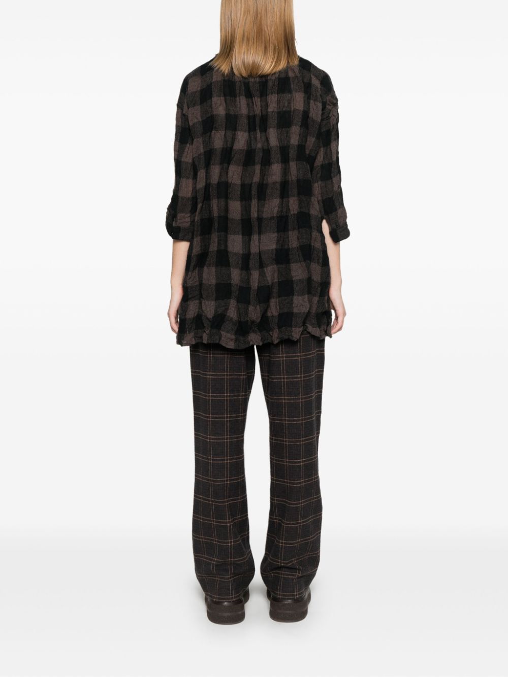 Daniela Gregis Beige Check Pullover Shirt image 4