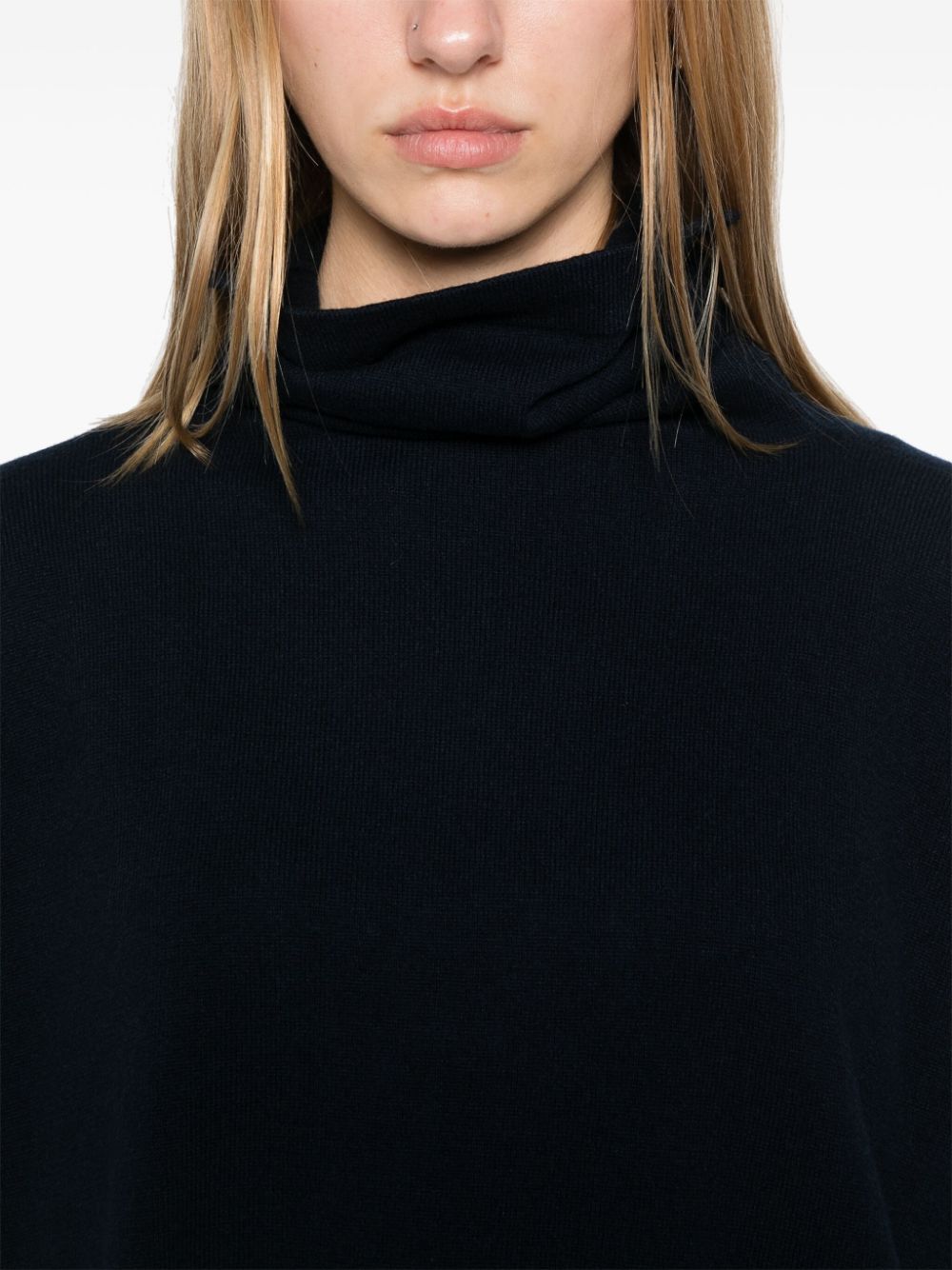 Daniela Gregis Blue Fine Ribbed Roll Neck Sweater image 3