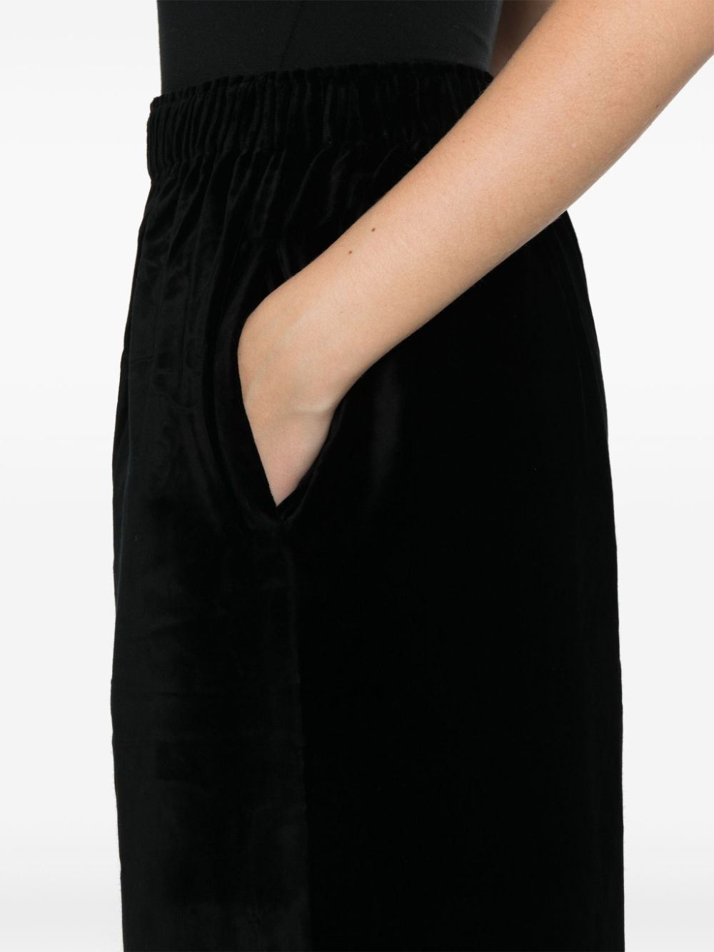 Daniela Gregis Black Cotton Velvet Trousers image 3