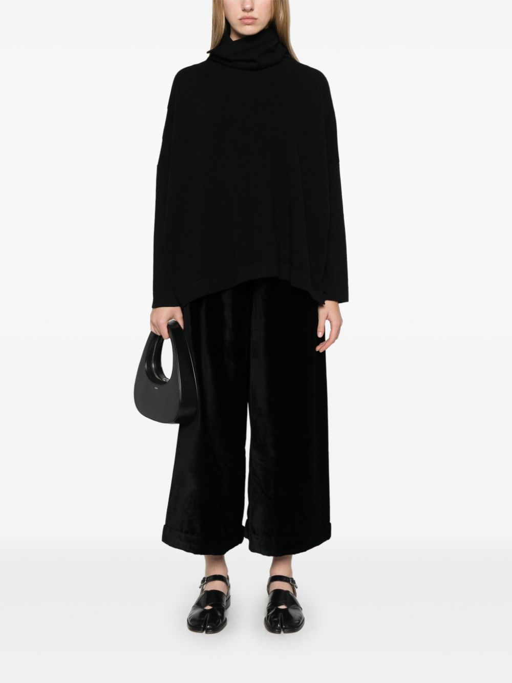 Daniela Gregis Black Cotton Velvet Trousers image 4