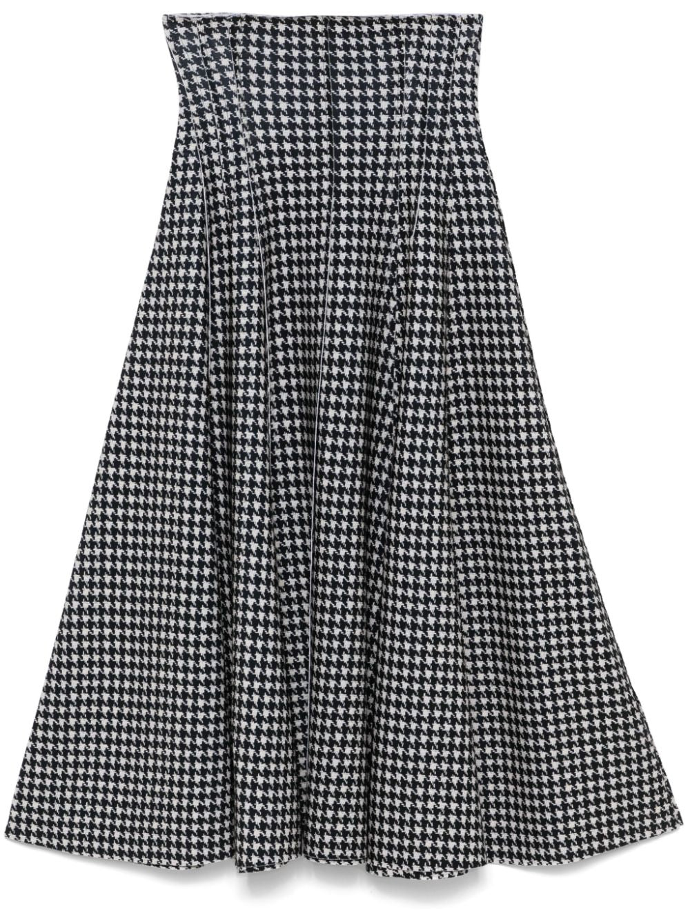 Norma Kamali Houndstooth A-Line Skirt - Black image 0