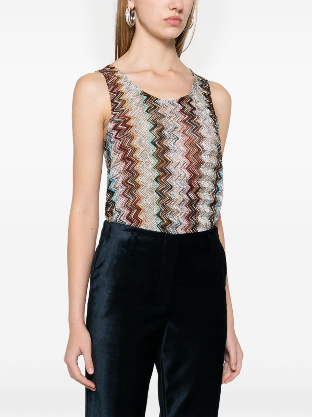 Missoni Women's Multicolor Zigzag Sleeveless Top image 4