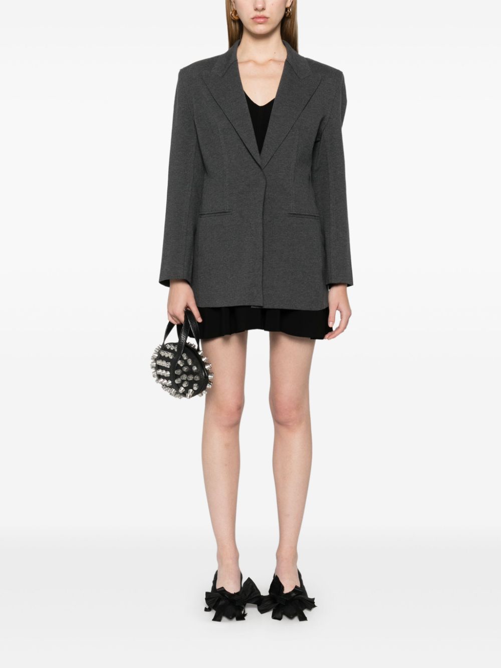 Norma Kamali Grey Stretch Jersey Jacket image 4