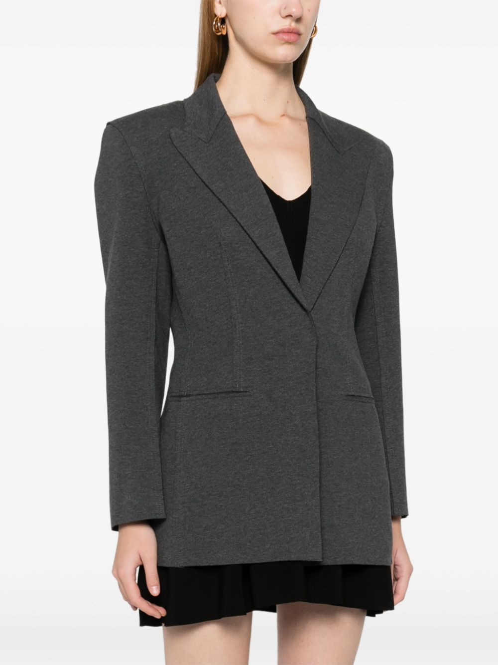 Norma Kamali Grey Stretch Jersey Jacket image 1