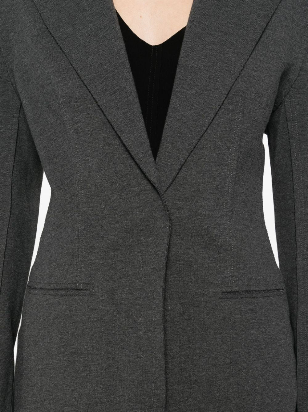 Norma Kamali Grey Stretch Jersey Jacket image 2