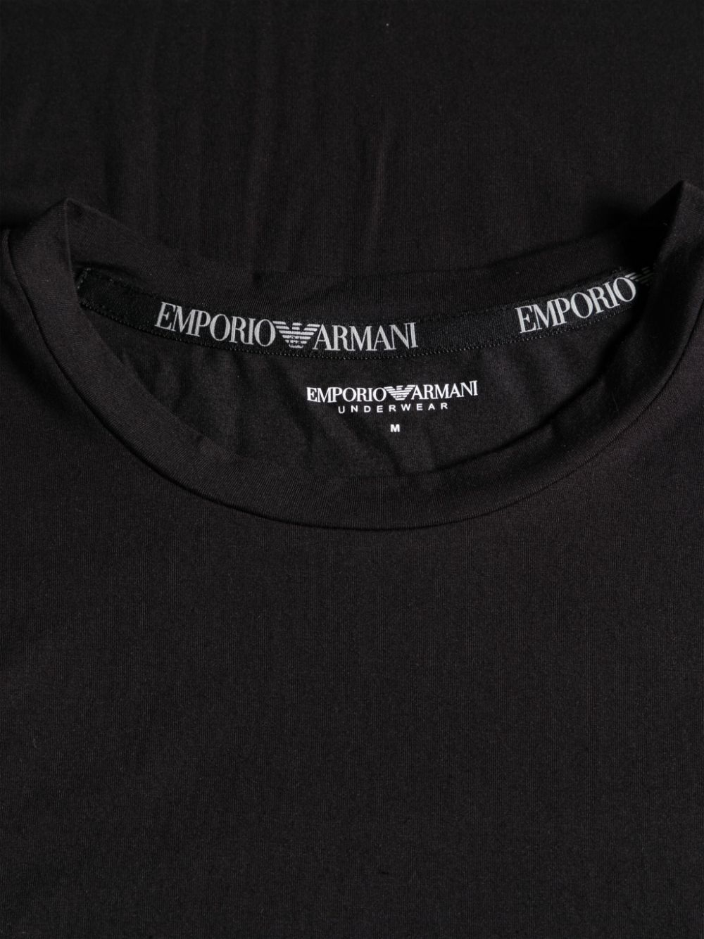 Emporio Armani Men's Black Cotton T-Shirt with Logo image 1