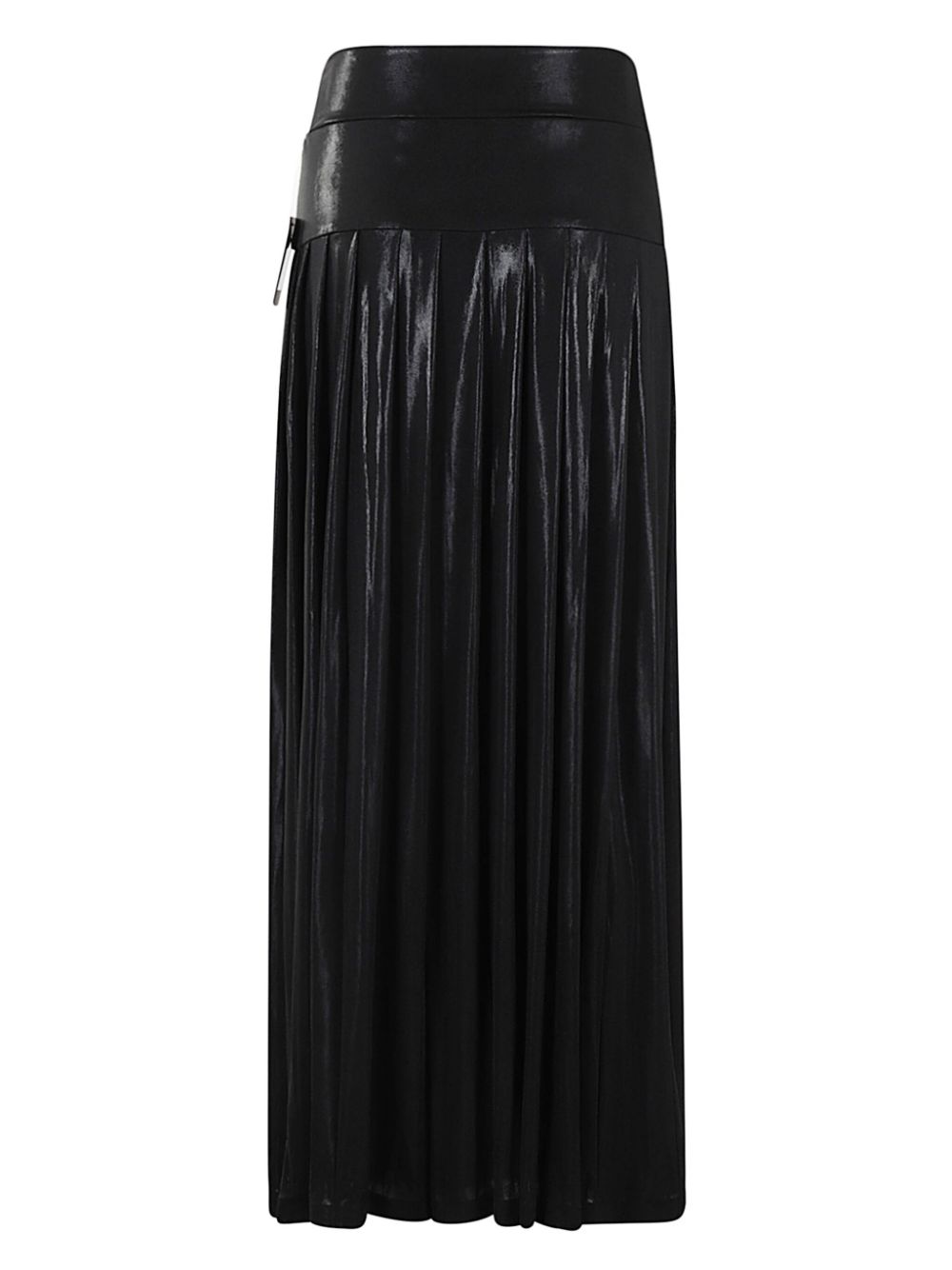 Norma Kamali Black Stretch Pleated Skirt image 1